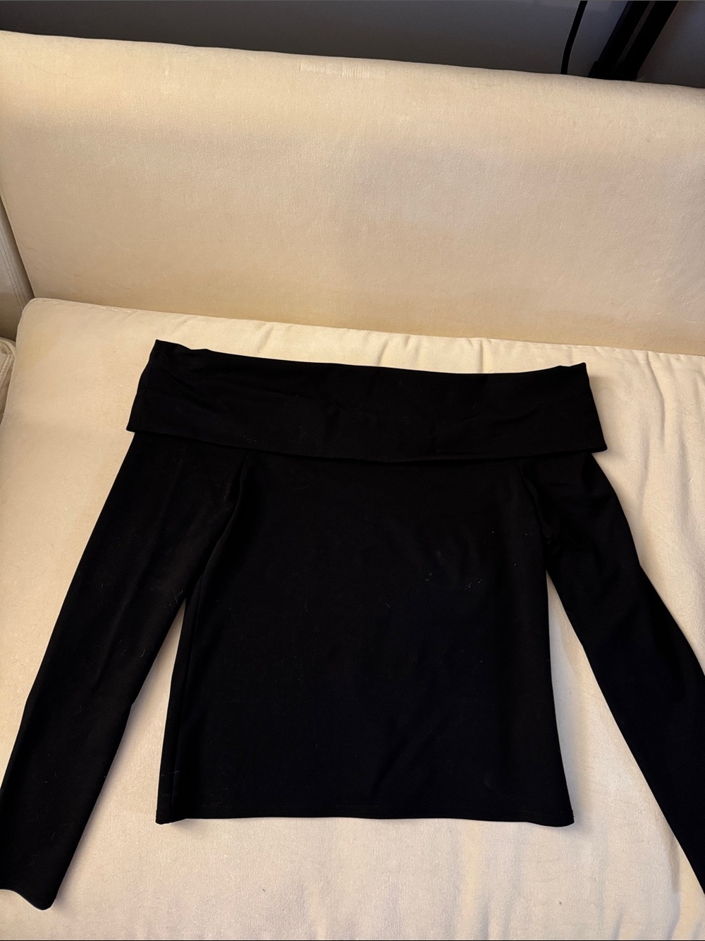 NWOT COS Black Off-the-Shoulder Long Sleeve Top